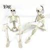 Mini Skeleton Props for Halloween Realistic Figure, 40cm Posable Joints Hanging Skull Decoration, Flexible Jointed Figures Plastic Bones Haunted