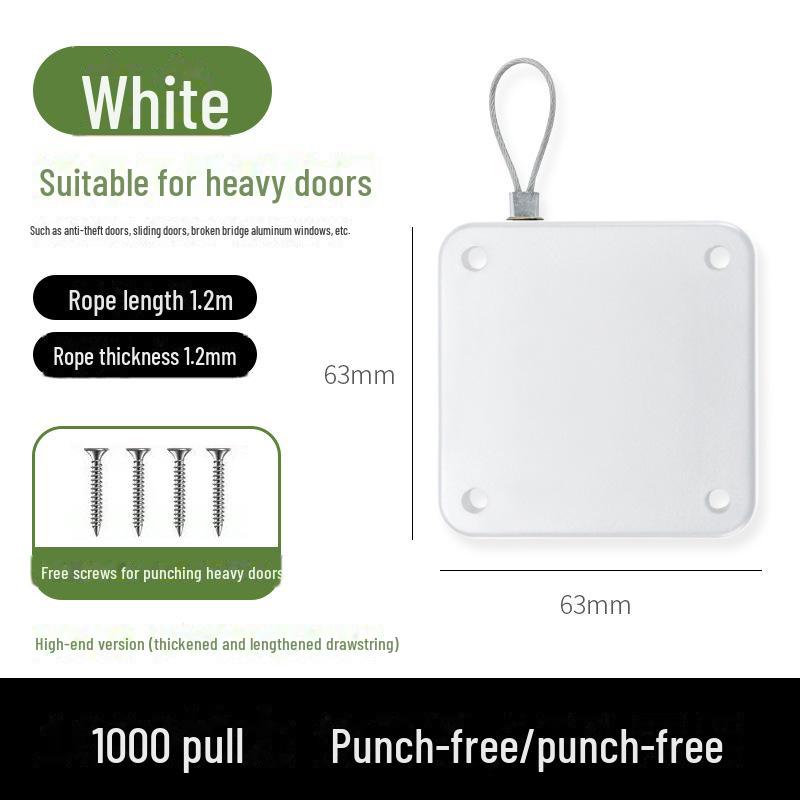 Bezhlučný automatický dveřní zavírač bez nutnosti vrtání: Jednoduchý tlumič pro domácí dveře, posuvné a zavírání pomocí tažného lanka