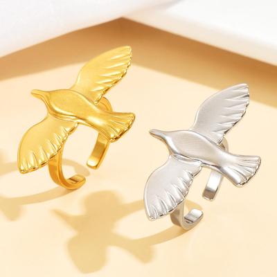 Edelstahl Ring Fliegende Taube - Europäischer & Amerikanischer Trendiger Schmuck