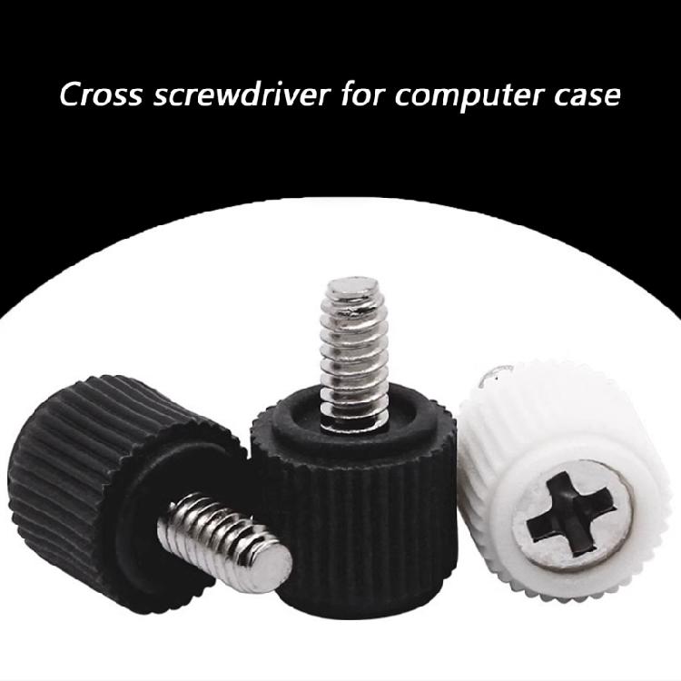 Secure Locking Hand Twist Screws for Side Panels 6#32 Computer Case Rubber Head Enhances Operation Comfort Metal