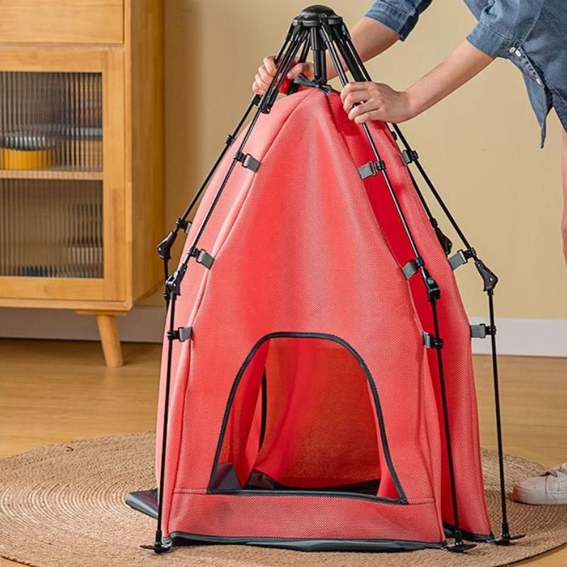 Foldable Pet Dog Cat Cage Summer Pet Special Camp Bed Fence Ice Pad Dog Cage Breathable Cat Supplies