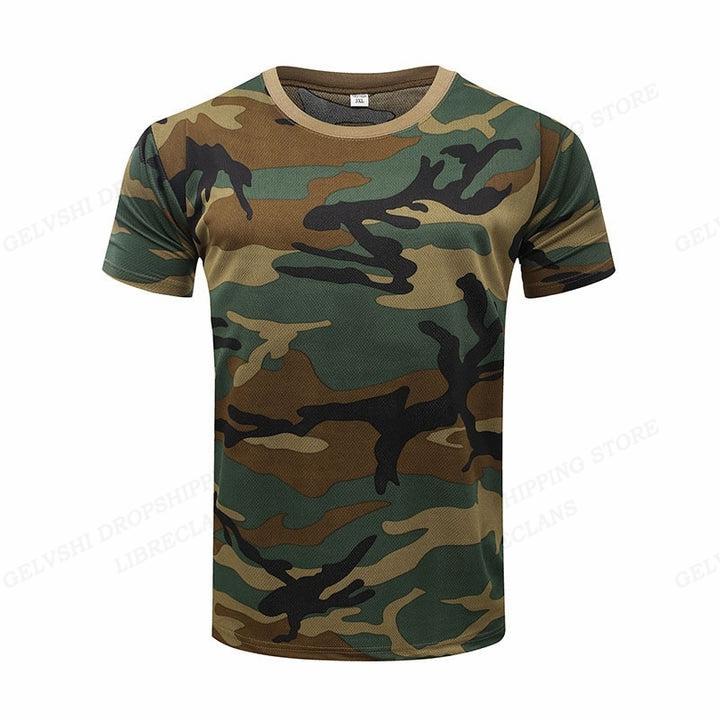 Summer Round Neck 3D Camouflage Print Top Fashionable Outdoors Casual Short Sleeved Men's T-shirts