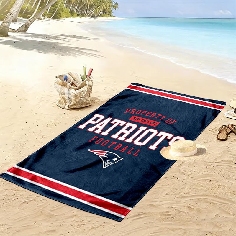 New England Patriots Logo Aufdruck Strandtuch, Großes Weiches Schnelltrocknendes Handtuch für Strand Camping Schwimmen