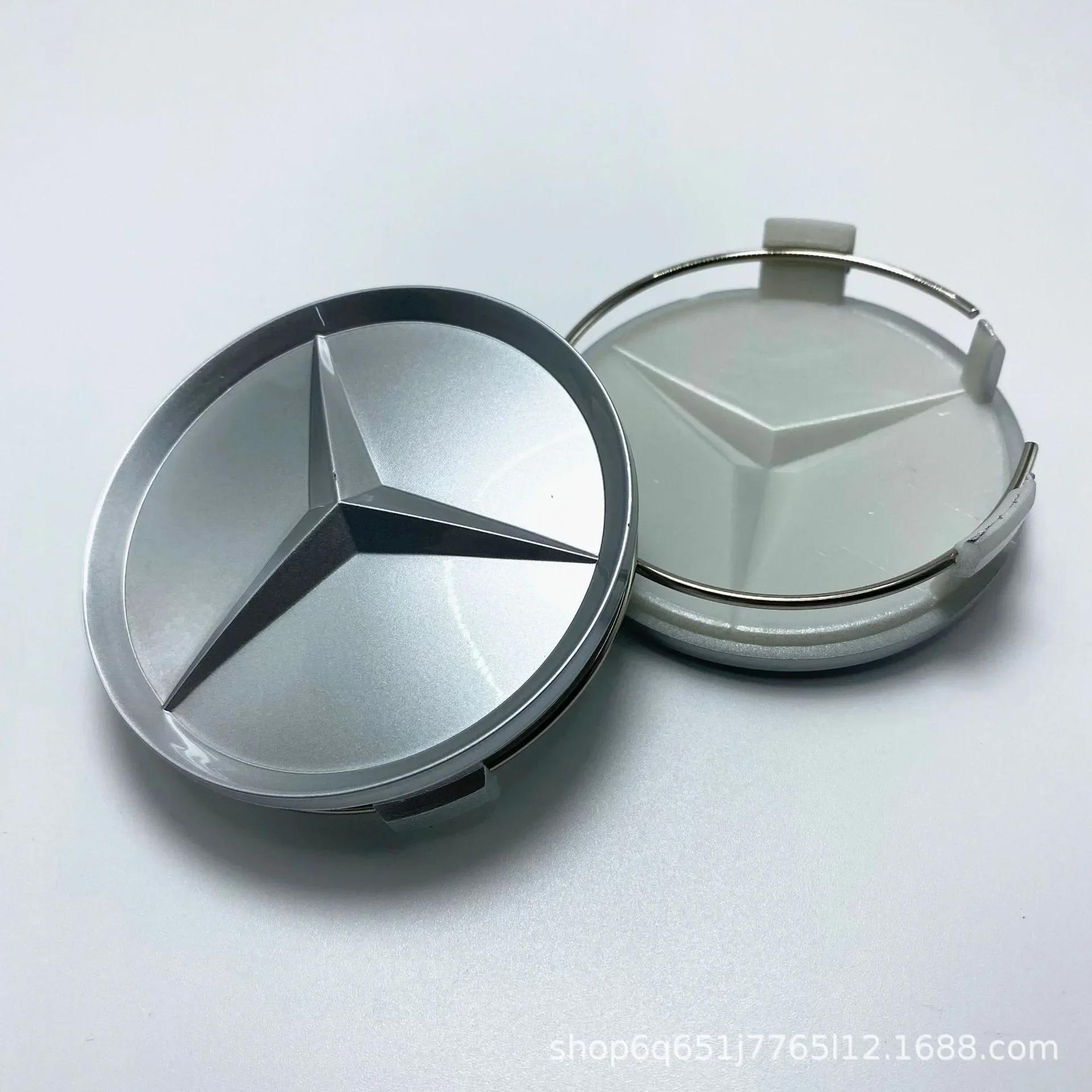 

For Mercedes Benz 4 pcs 75MM Integrated Black or Silver Wheel Rims Center Hub Caps Star Logo For Mercedes Benz CLS CLA GLA Class 4pcs 75mm