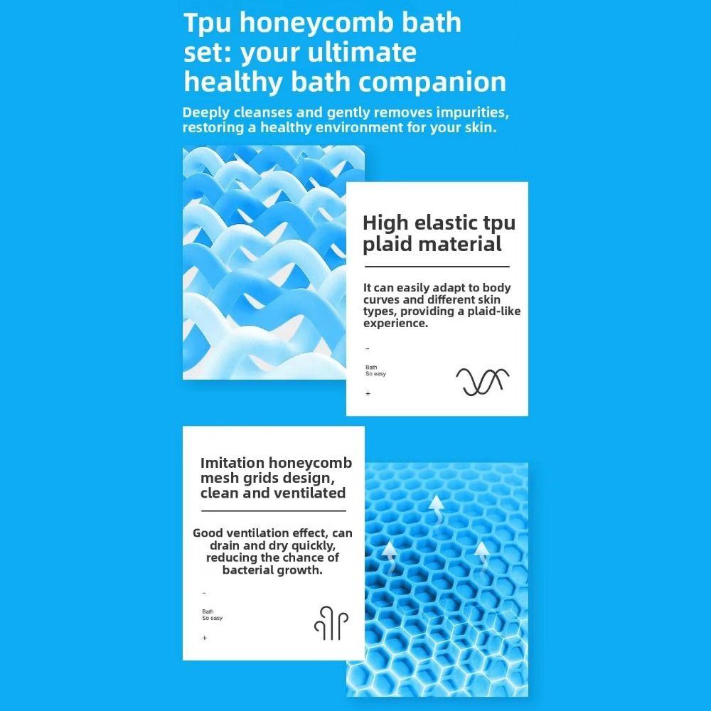 Soft TPU Material Bath Face Towel Antibacterial Duick-dry Honeycomb Massage Towel Deep Cleansing Back Bath Ball Shower Use