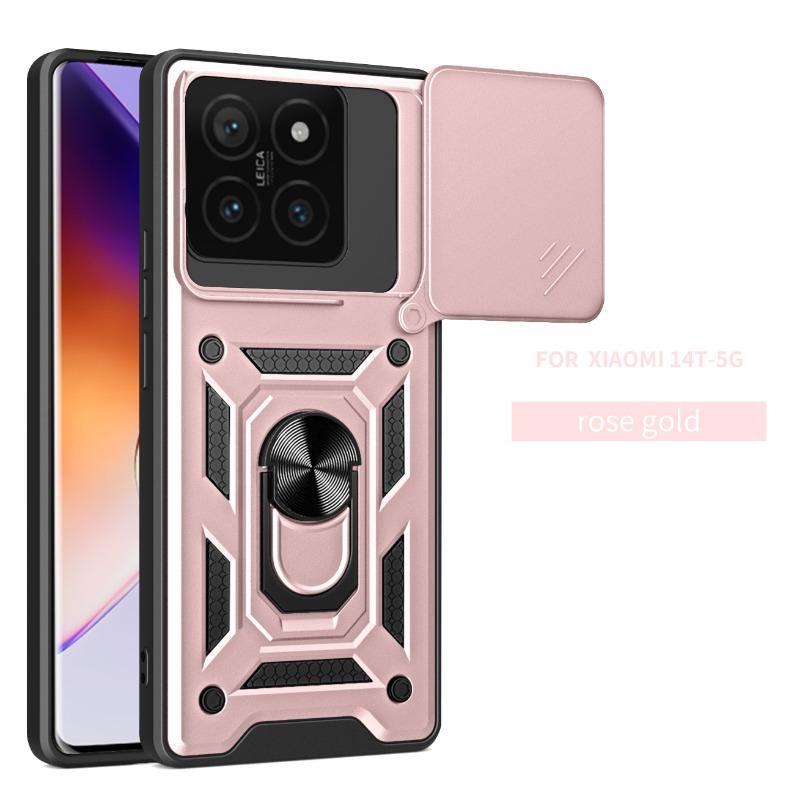Protection Camera Lens Slide Shockproof Armor Case For Xiaomi 14t Pro 14 T Mi14t Pro Magnetic Ring Stand Holder Cover For Xiaomi 14tpro