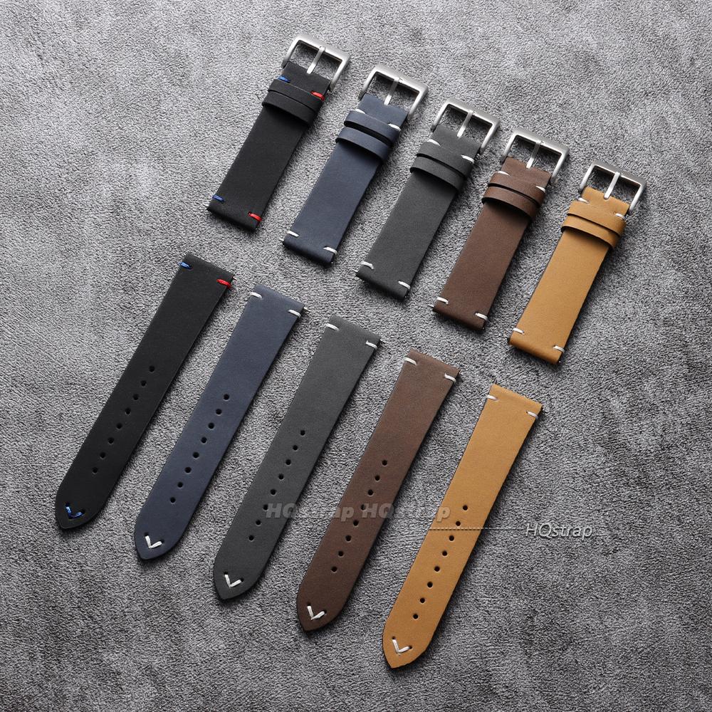 Quick Release Watch Band for Men Women 18mm 20mm 22mm Vintage Leather Watch Strap Replacement Handmade Stitching Cowhide Strap