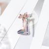 jijijing Brooch Pin, High Heels Bow Shape Lapel Pin with Sparkling Rhinestones, Women Badge for Suits Coats Bags Accessories