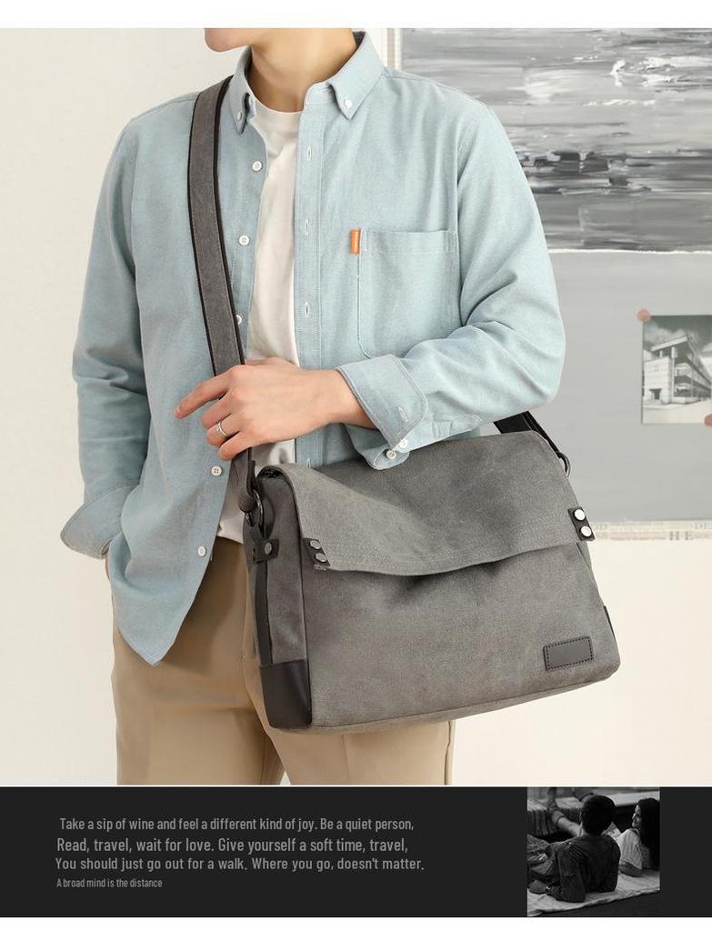 Men's Large Capacity Lightweight Canvas Crossbody Bag