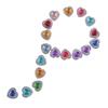 50 Pcs 12mm Heart Resin Rhinestone Flatback Buttons Double Drill Red