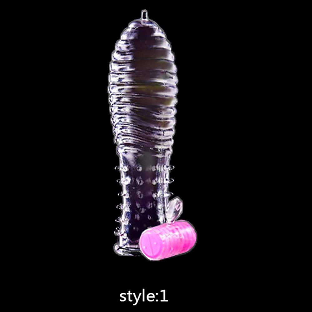 Vibrator Penis Lock Condom Ring Thread Sleeve Dotted Sex Toy
