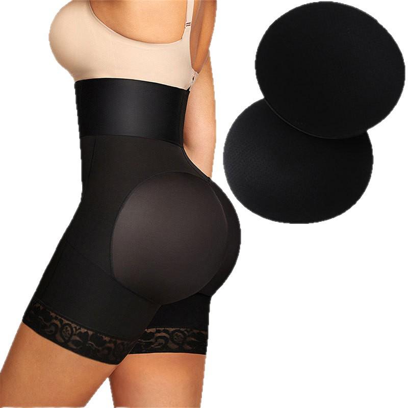 Plus Size High Waist Tummy Control Pants with Hip Pad & Butt Lift - Seamless Waist Trainer for Enhanced Curves