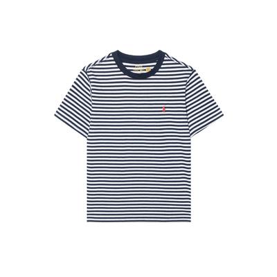 Polo Παιδικό SS23 T-shirt με Κεντημένο Λογότυπο και Ριγέ Σχέδιο, Κλασικό Κολάρο, Κοντομάνικο Παιδικά Top Ναυτικό Μπλε 323892290-001