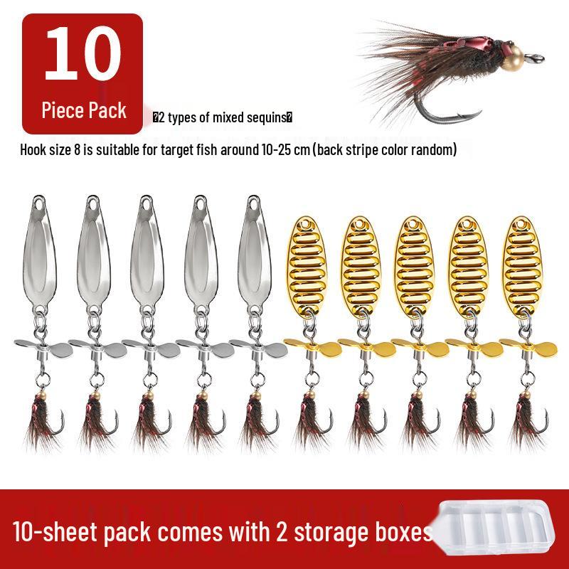Micro Sequins Casting Iron Fly Fishing Hook Set for Minnows, White Stripes, Crucian Carp, and Freshwater Fish Lures