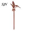 Rust Colored Garden Accents Rusty Silhouette Stake, Rustic Flower Pot Insert for Patio, Vintage Metal Stakes Bird Bee Butterfly And Ladybug