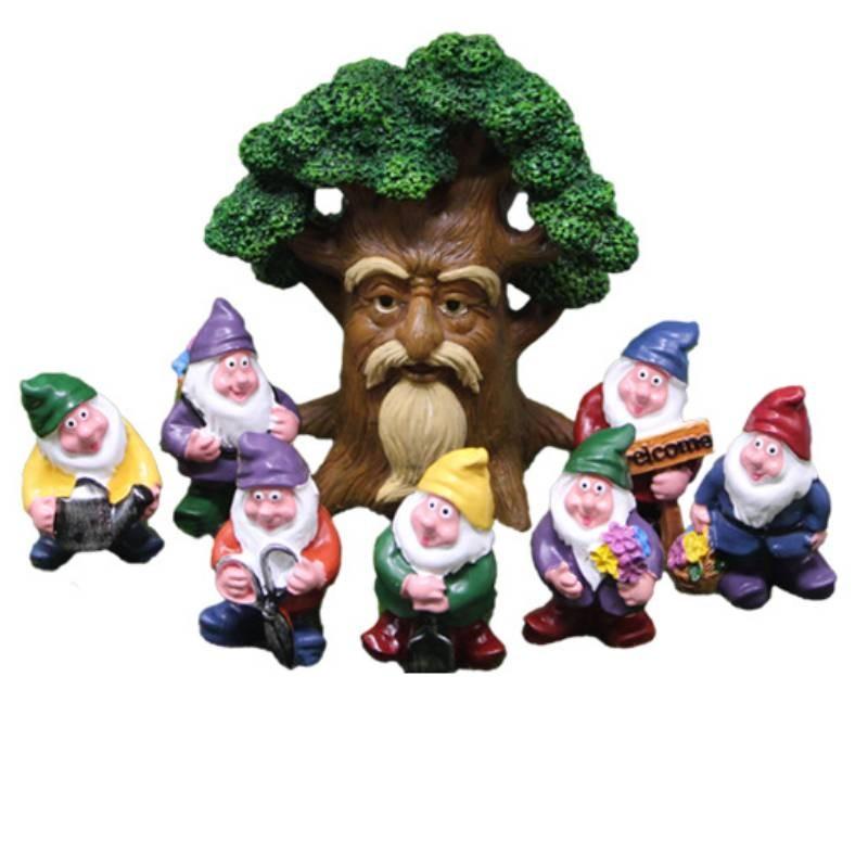 Miniature Dwarf Micro Landscape Resin Ornament With Fairy And Tree Design For Celebration