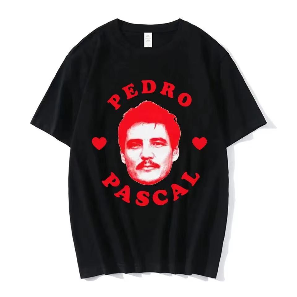 2026 Herren Damen Pedro Pascal T-Shirt Lustiger Schauspieler Vintage 90er Reine Baumwolle Oberteile Mode Kurzarm Rundhals T-Shirts Neue T-Shirts