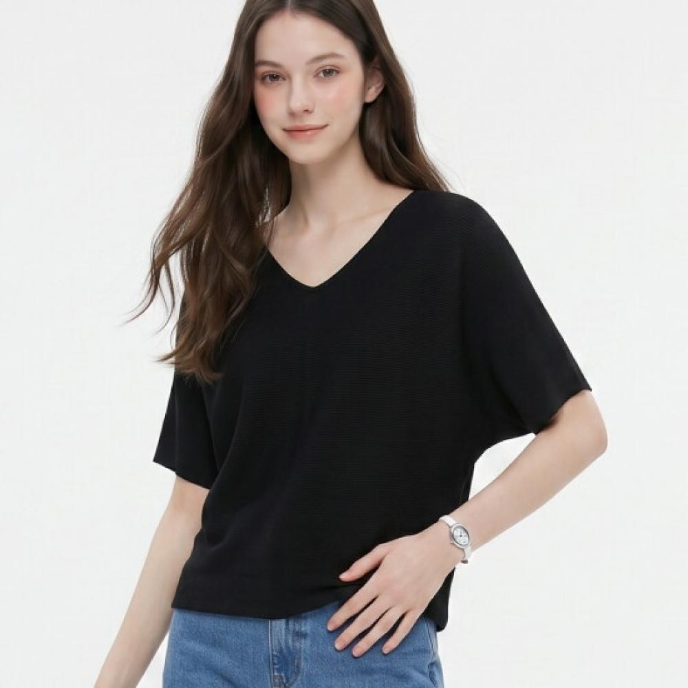 Karra Summer V Neck Dolman Rib Knit A6m0622