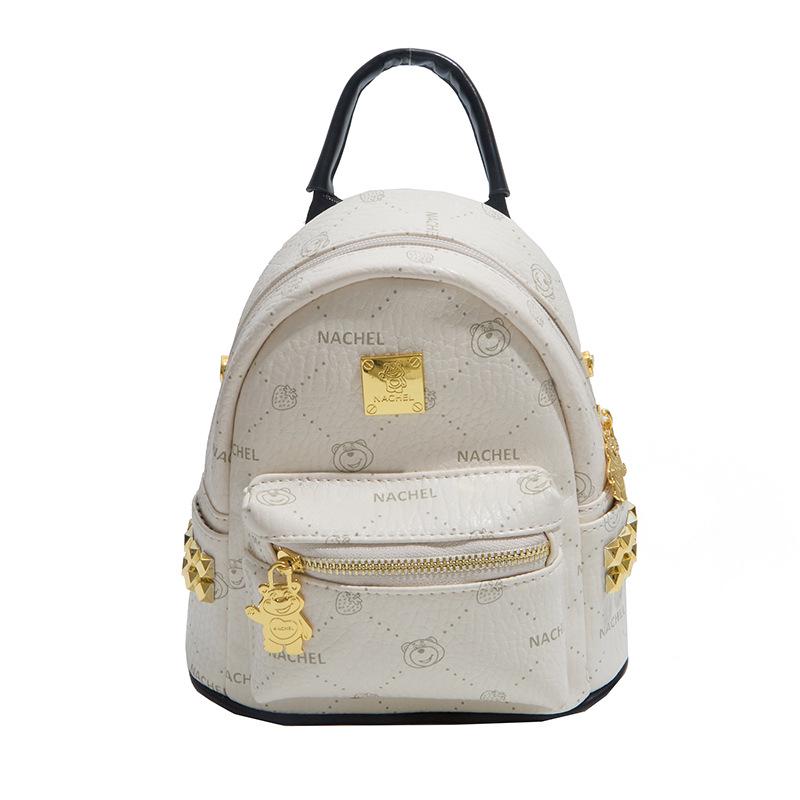 Cross-Border Korean Trendy Double/Single Shoulder Mini Backpack - Lightweight & Textured