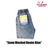 COOKMAN Chef Pants Short Snow Washed Denim (M, 31945 Blue)