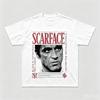 Black Front Print Classic Movie Character Portrait Large Title Vertical Quote Text Loose Oversized Cotton Street Top