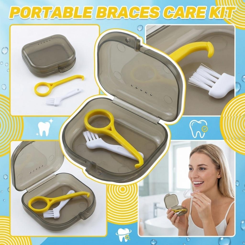 Portable Braces Cleaning Box Denture Cleaner Portable Teeth Box