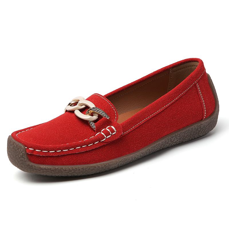 Women s plus-size designer casual flat shoes 36-44 anti-slip spring and summer mom s sandals leather shoes loafers 36 3519₽