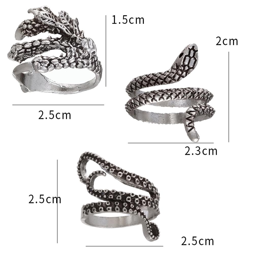 New Fashion Punk Snake Ring Jewelry For Women Girl Vintage Octopus Ring Hip Hop Rock Eagle Claw Ring Animal Party Jewelry Gifts
