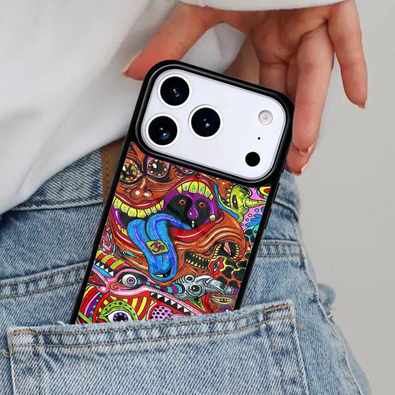 

Colourful Psychedelic Trippy Art soft Phone Case for iPhone 16e 15 14 13 12 17 Pro Max Plus Air 17pro Cover Coque iPhone 13 mini