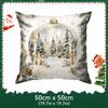 Retro Christmas Style Pillowcase Printed Polyester 40/45/50Cm Throw Pillowcover Decorative Sofa Cushion Pillowslip Home Decor