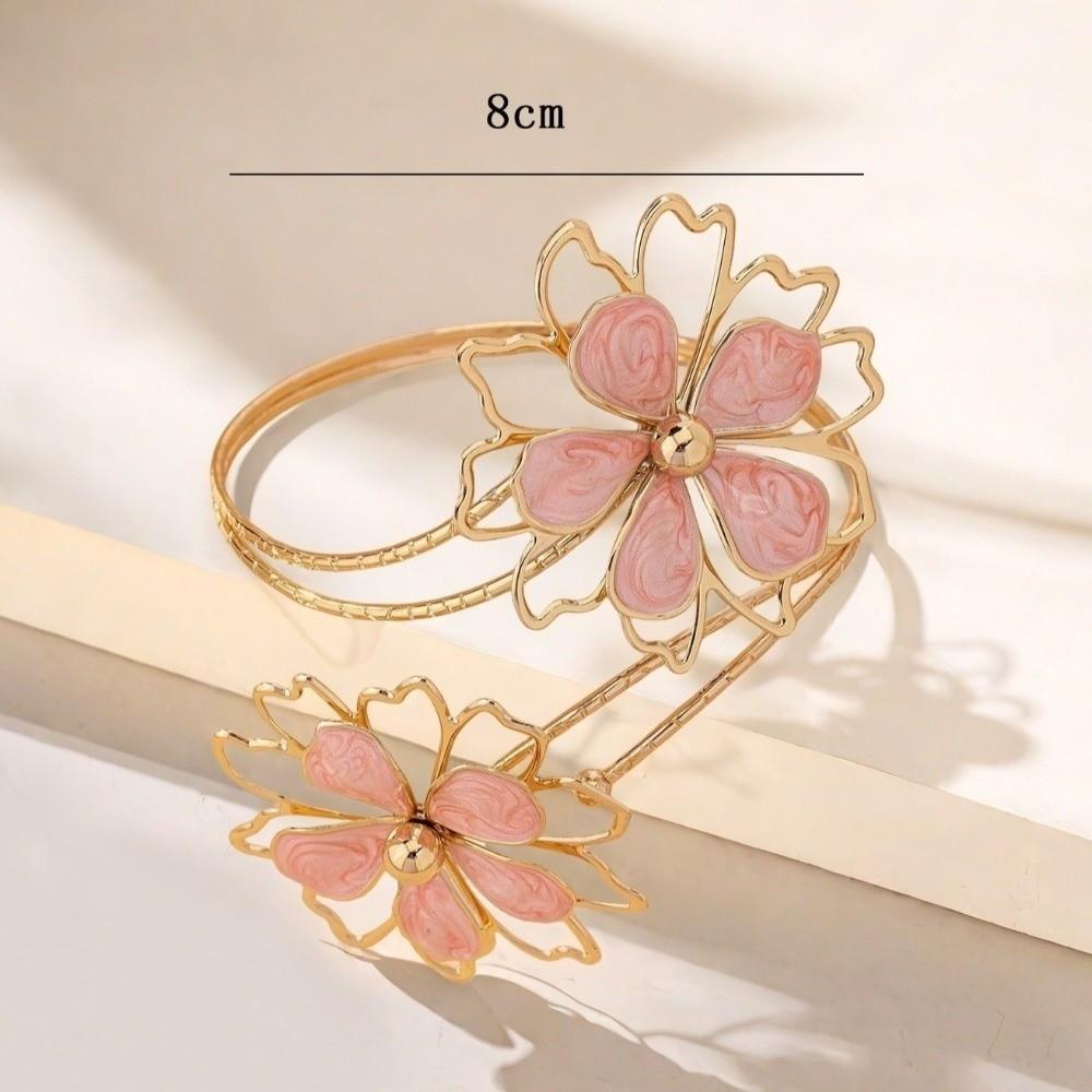 Bohemian Upper Arm Bracelet Flower Geometric Bangle Fashion Hollow Metal Bracelet