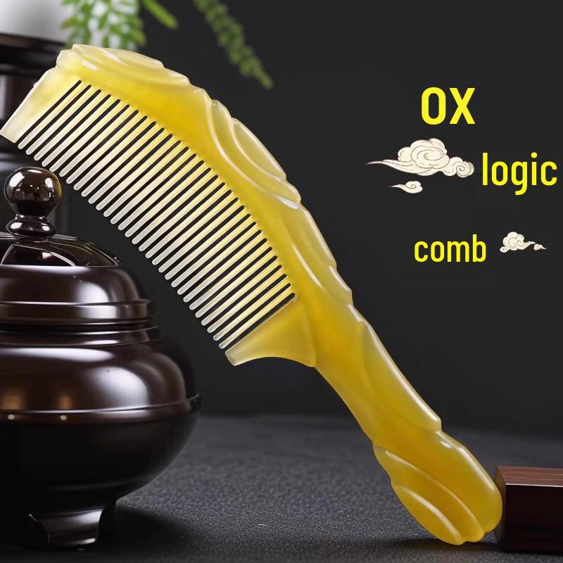 Weißer Hornkamm für Frauen: Ideal für langes, glattes Haar; Glättet und massiert; Tragbar für den Heimgebrauch.