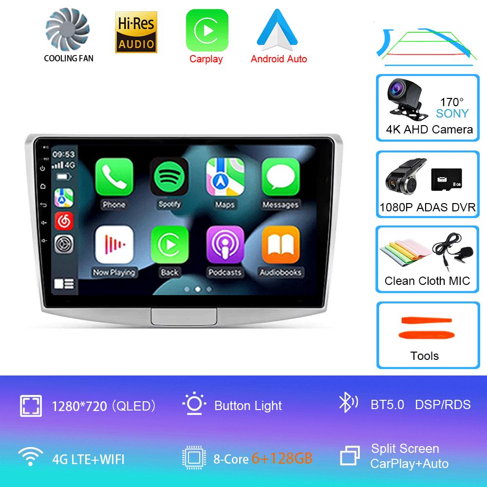 Radio auto Android 14 Carplay pentru Volkswagen VW Passat B6 B7 B8 CC 2007-2021, navigație GPS, player multimedia, WiFi + 4G stereo, BT