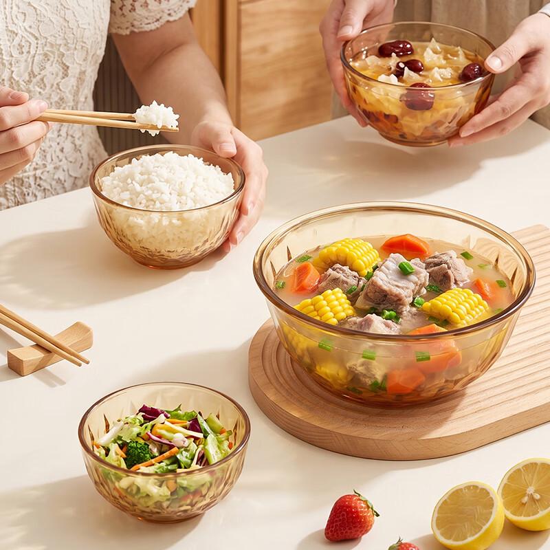 Baijie Tea-Colored High Borosilicate Glass Bowls