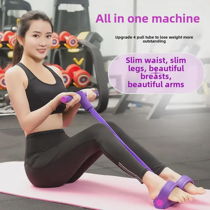 Six-Strand Sit-Up Assist Pedal: Belly & Leg Fitness Rope for Women