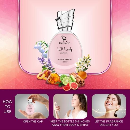 Ramsons - U R LOVELY Eau De Parfum | 30 ML| TN - Bergamot, Peach, Orange, Grapefruit, Aquatic | MN - Lilly of the valley, Rose, Jasmine, Cinnamon