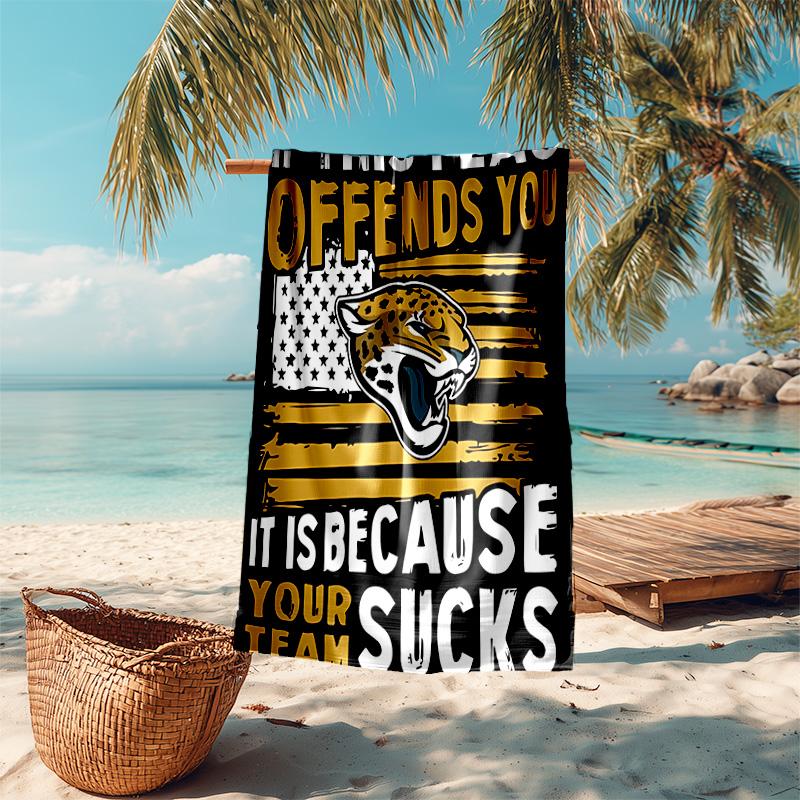 Proof Beach Towel with Jacksonville Jaguars Logo Pattern - Soft,absorbent,quick-drying,machine Washable - Perfect for Swimming,camping,bathing