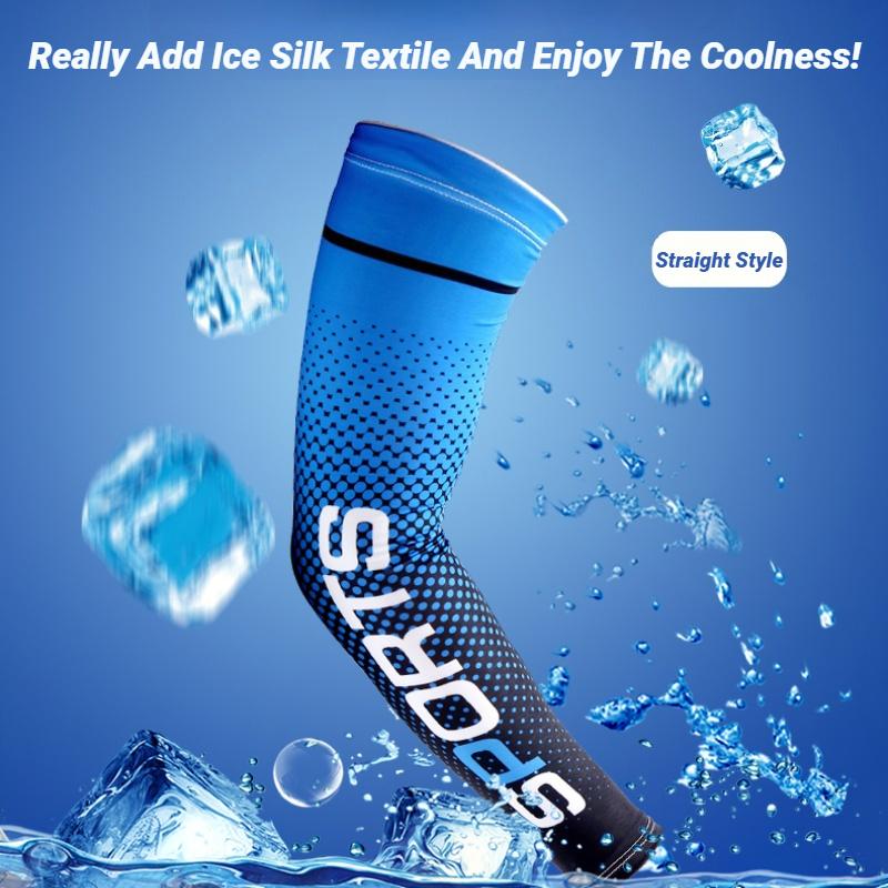 Durable And Safe 2Pcs Summer Fashio Sunscreen Ice Silk Sleeve Uv Sun Protection Cooling Anti-Slip Arm Sleeves Men Women Outdoor Sport Cycling