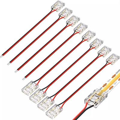 10 Stück COB LED Drahtverbinder Verbindung Lötfreie Mini-Schnalle FCOB RGB CCT LED Streifenlichter 2 3 4 Pin Verbinder mit Draht