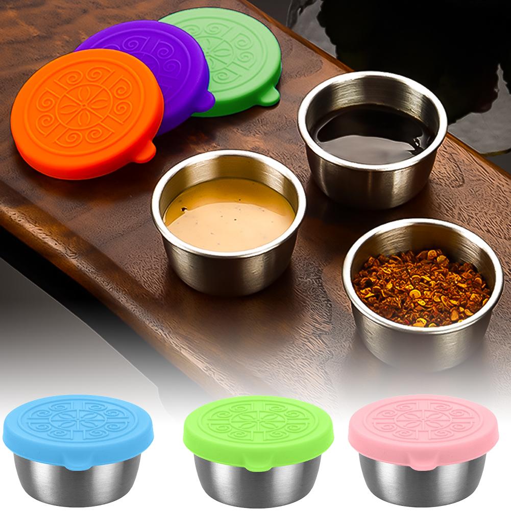 

1,35 унции/40 мл многоразовый контейнер для соуса из нержавеющей стали 304 с крышками, герметичный дозатор соуса для кемпинга, походов, пикника на открытом воздухе мятный зеленый