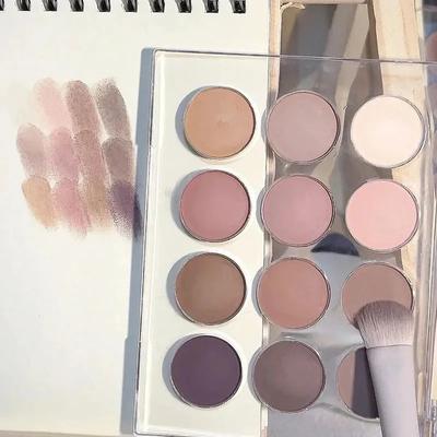 12 Colors Nude Matte Eyeshadow Palette Shiny Long Lasting Waterproof Eye Shadow Glitter Eyes Pigment Makeup Cosmetics