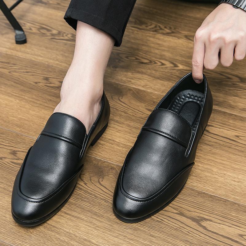 Foreign trade men's shoes autumn new men's British business casual leather shoes trend four seasons pointed loafers one pedal