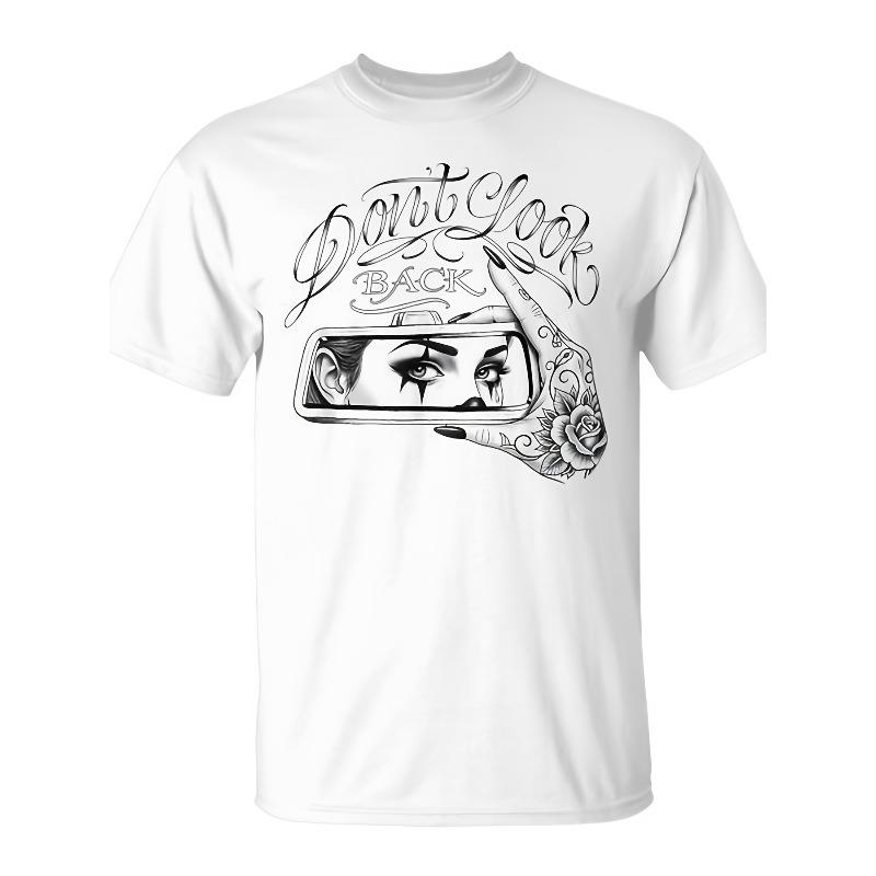 

European sizes Men s Dont Look Back T-Shirt | Daily Wear, Funny Christmas Novelty, Summer Trendy Streetwear, Fashion Top Quality, Comfortable Casual 4XL білий