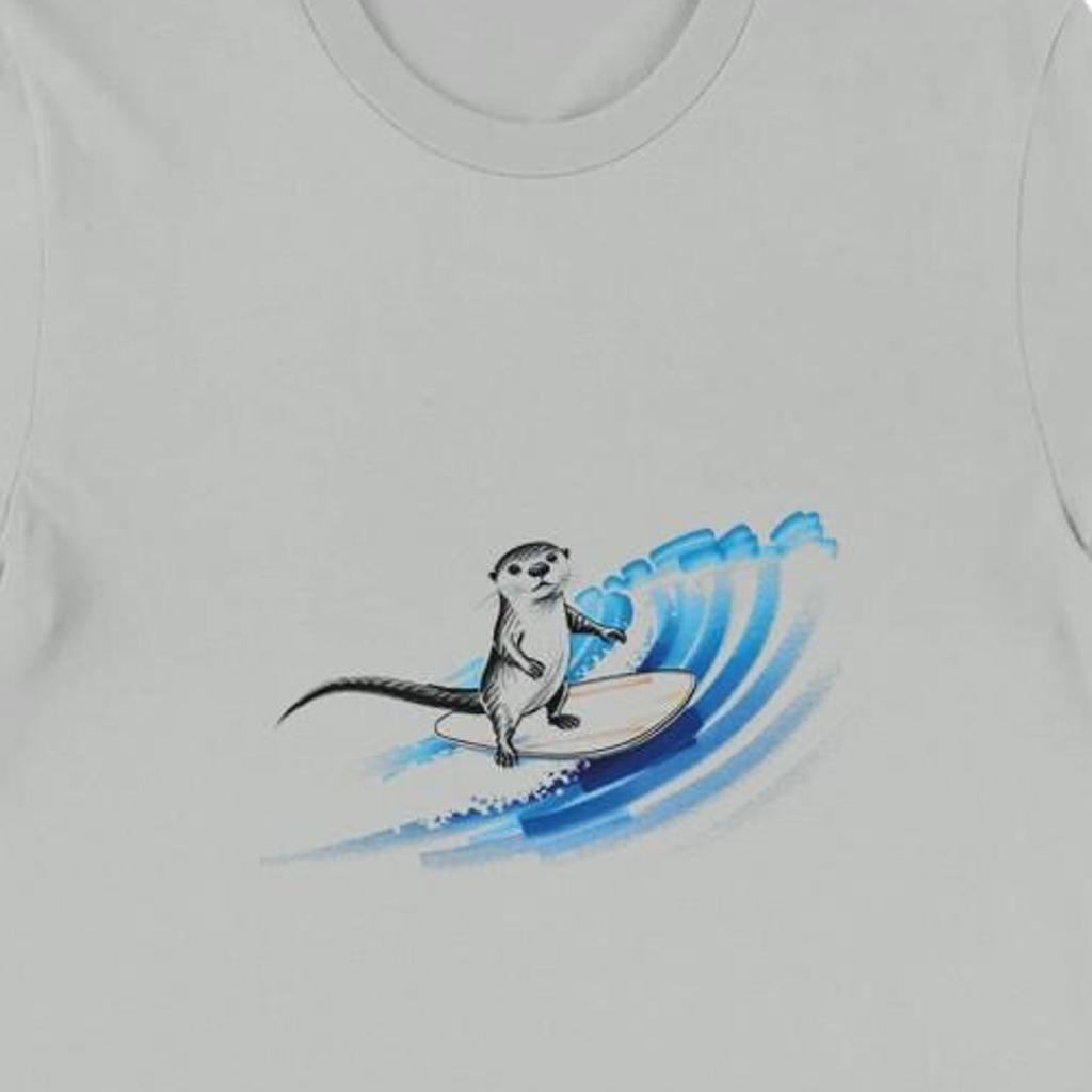 Otter Surfing Shirt , Unisex, Animal Lover Shirt, Funny Animal T-shirt, Gifts For Him, Gifts for Her