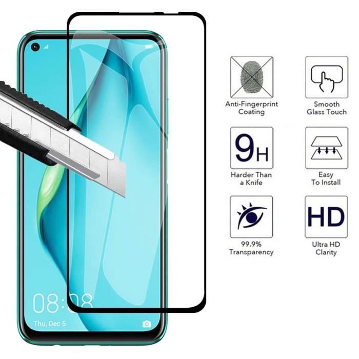 Film de protection - Phonillico® - Huawei P40 LITE - Pack 2 - Verre trempé - Bord noir