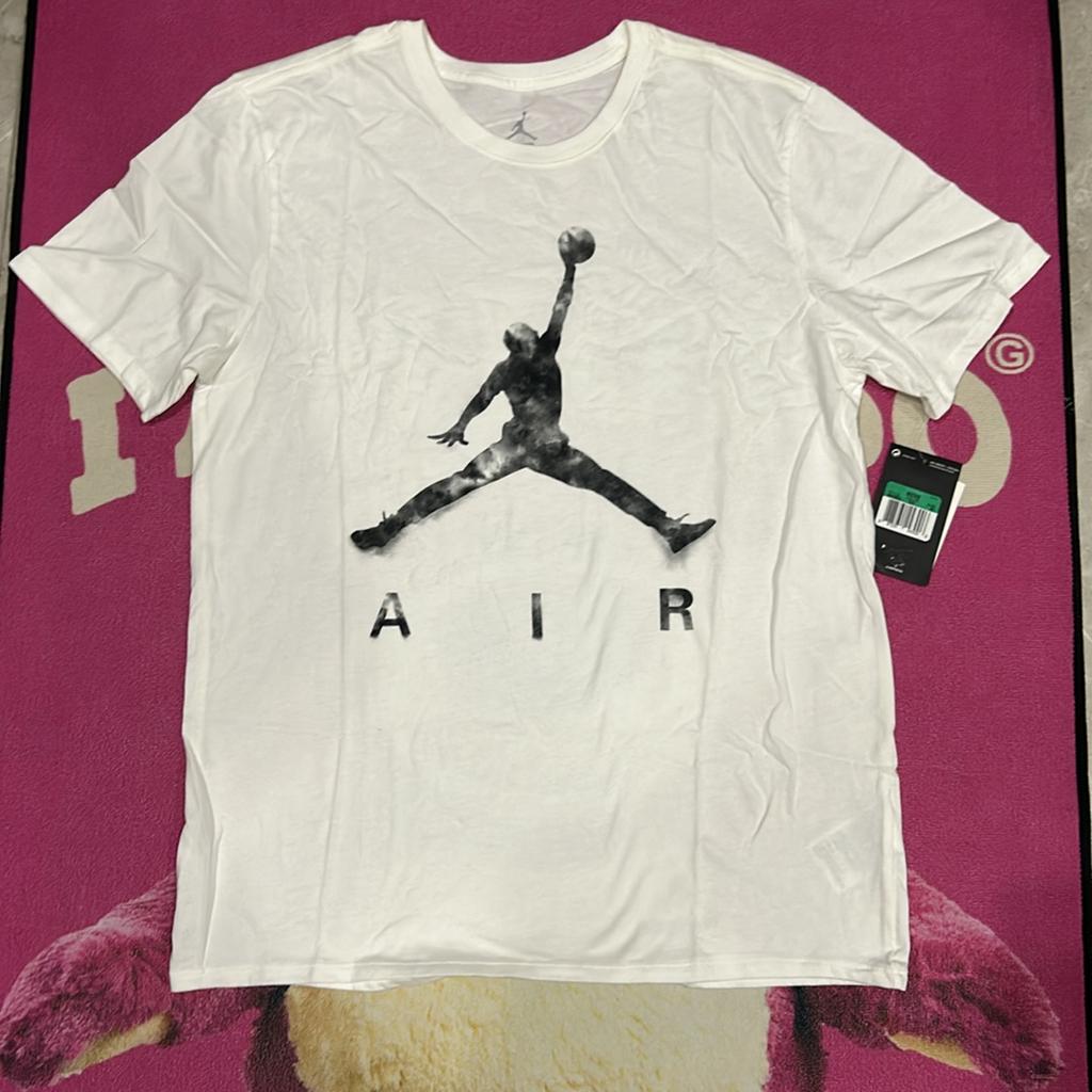 Jordan Logo Printed Crew Neck Short Sleeve T-Shirt Men Tops White 801083-101