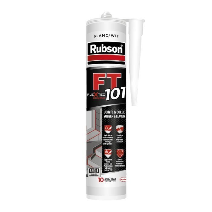 Mastic Ft 101 Joint Fissure Multi Usage Blanc 280 Ml - Rubson - 1104447