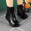 Genuine Leather Wool Snow Boots Sheepskin Short Boots for Women 2025 Winter Fleece Lined Thick Sole Cotton Boots Fashion Boots