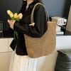 Yogodlns Woven Beach Bag Vintage Handmade Woven Shoulder Bag Raffia Rattan Bags Bohemian Ladies Summer Travel Vacation Casual Tote Bag