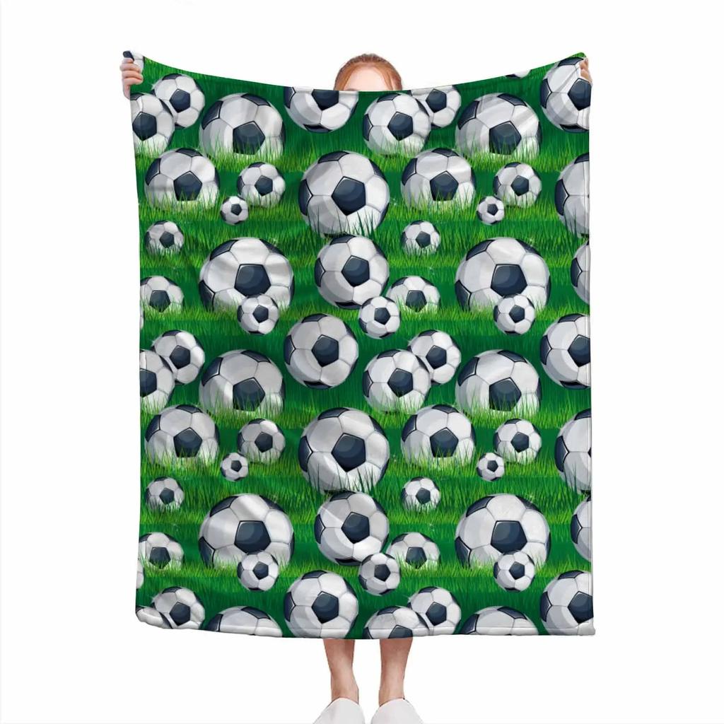 Fun Lawn Soccer Game Design Soft Microfiber Throw Blanket Cozy for Bed Sofa Camping Picnic Winter Warmth Decor